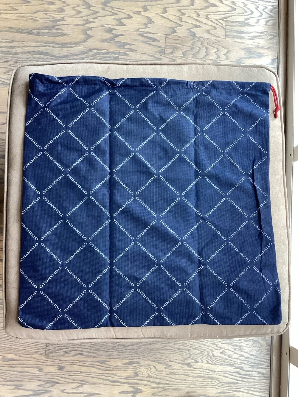 Tignanello Navy Logo Dust Bag with Red Drawstring
